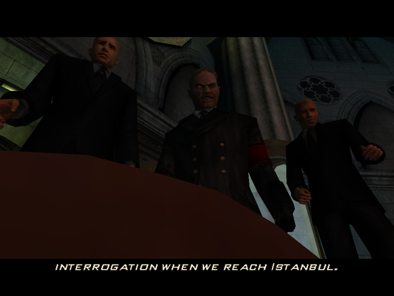 Screenshots of von Beck telling his henchmen, "Throw him on the train. I will conduct the interrogation when we reach Istanbul."