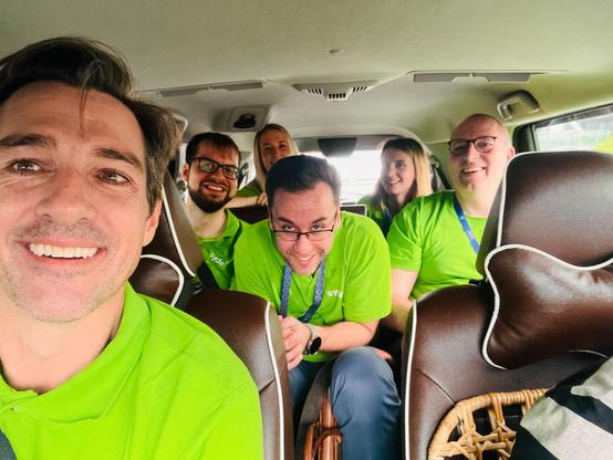 The Syde team in a car on the way to WordCamp Asia 2025