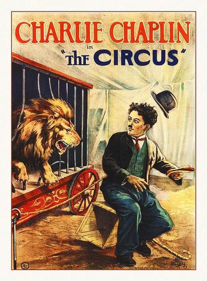 Four posters for the 1928 Charlie Chaplin comedy film “The Circus” from the USA, Spain, Hungary and Japan.