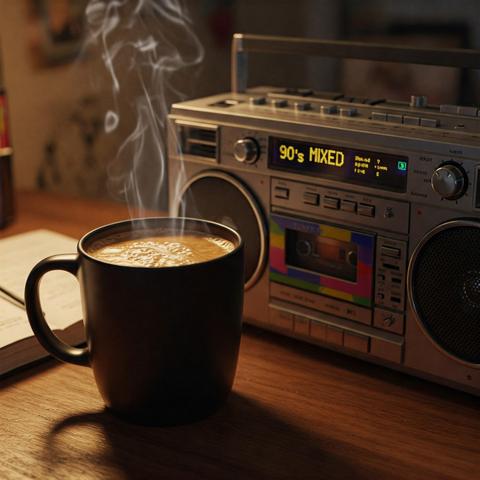 Coffee and 90s Mixed on the radio.