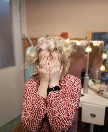 My hair is up in the air but curly lol 