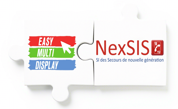 Logo EasyMultiDisplay et Logo NexSIS Sl des Secours de nouvelle génération