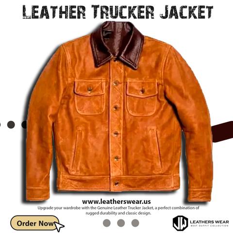 Genuine Leather Trucker Jacket
