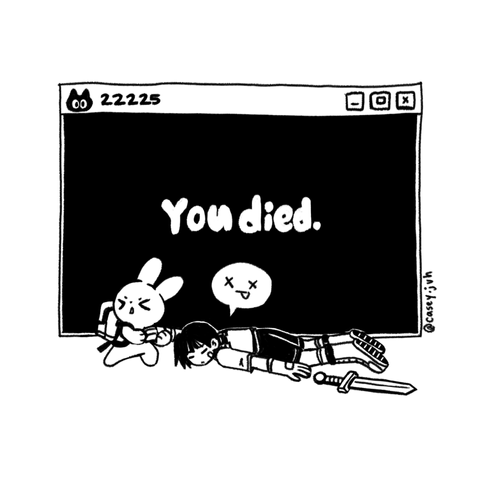 An illustration of a game over screen.