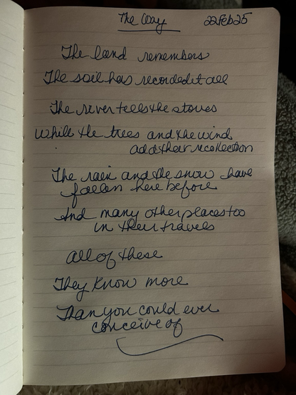 Poem in cursive 