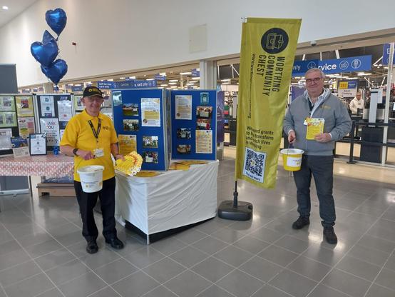 Worthing Community Chest trustees were at Tesco Superstor in Durrington, Worthing, talking to members of the public about the work of the WCC and fundraising for future grant awards to local small charities and community groups. https://worthingcommunitychest.org/support-us/