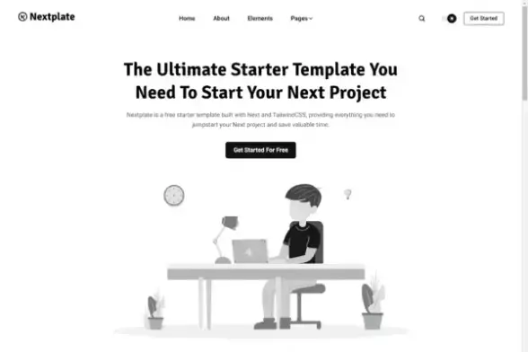 Nextplate is a free starter template built with Next.js and TailwindCSS