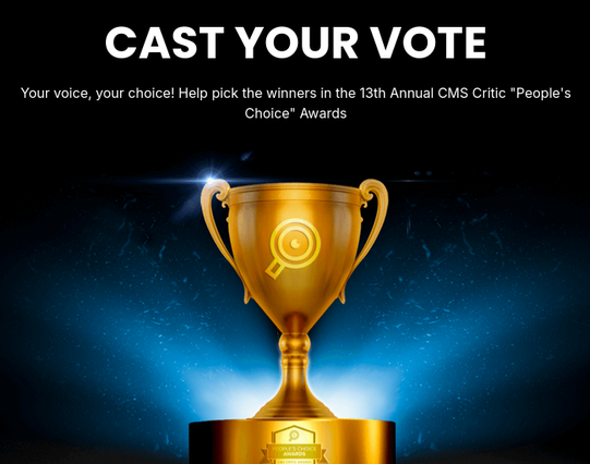Screenshot of the CMS Awards