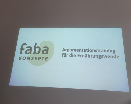 Folie: Faba Konzepte Argumentationstraining für die Ernährungswende