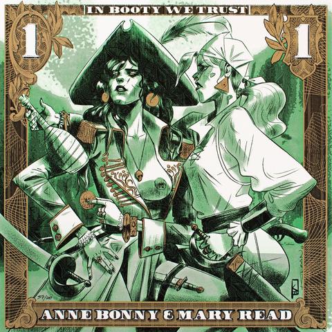 Anne Bonny et Mary Read par Kieran, sérigraphie 3 passages, format 30x30