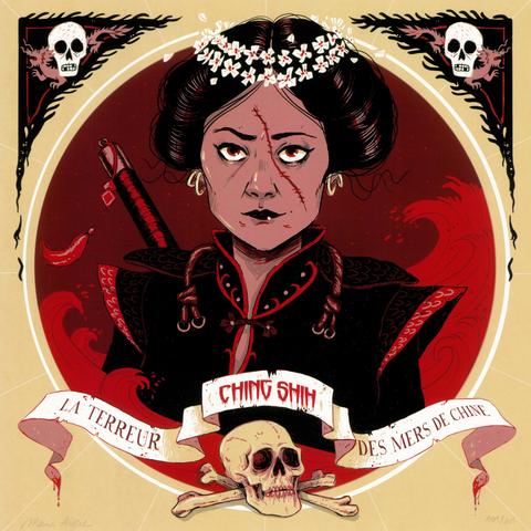 Ching Shih par Marie Avril, sérigraphie 3 passages, format 30x30