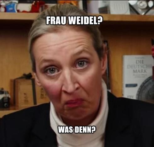 FRAU WEIDEL?


WAS DENN?
