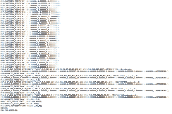 Part 2 of STEP text file exported from Blender