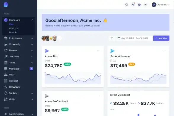 Mosaic Lite is a free admin dashboard template built on top of Tailwind CSS and fully coded in React. Made by