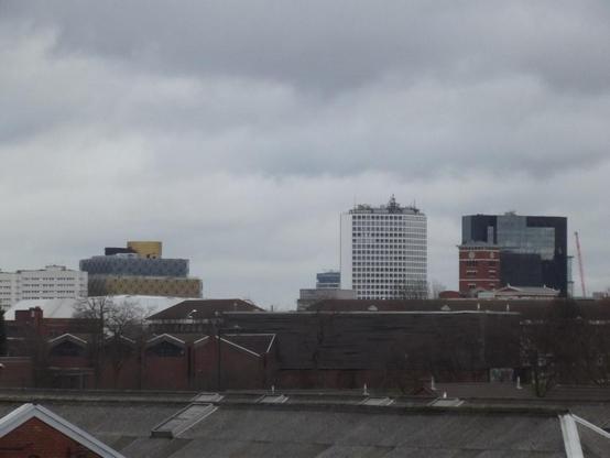 A photo titled "Icknield Port Loop - Edgbaston Reservoir - Birmingham skyline - Library of Birmingham, Alpha Tower & Hyatt Hotel", taken near Bartons Works Bridge by ell brown on Flickr.