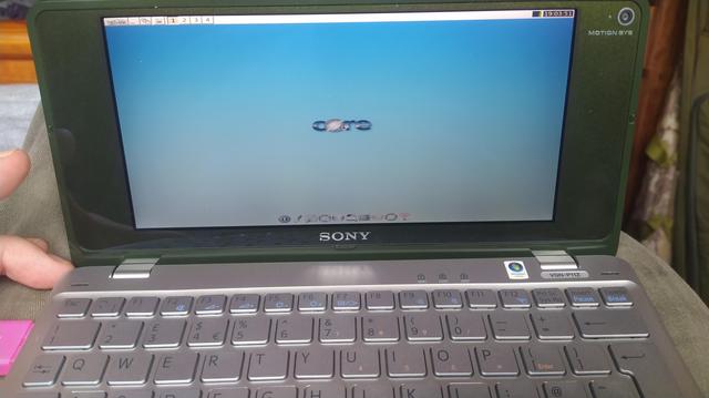 The fully booted tiny core linux desktop.