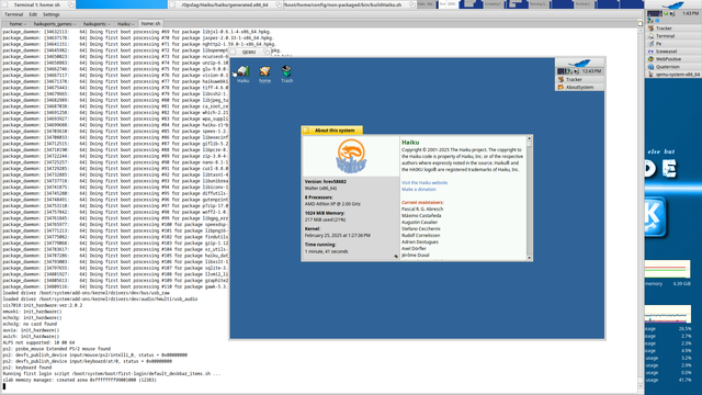 Freshly build Haiku 64bit running in Qemu