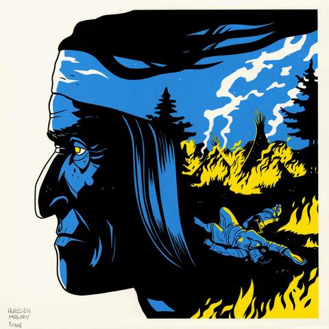 Géronimo par Aurélien Maury, sérigraphie format 30x30 signée et numérotée