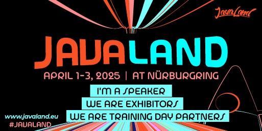 JavaLand banner ad. Ed's a speaker, exhibitor, and training partner.