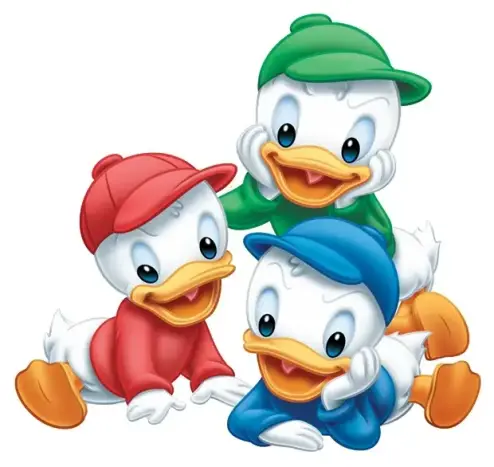 Picture of Donal duck's nephews, Huey, Dewey and Louie