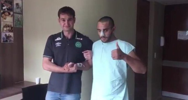 Alan Ruschel no hospital.