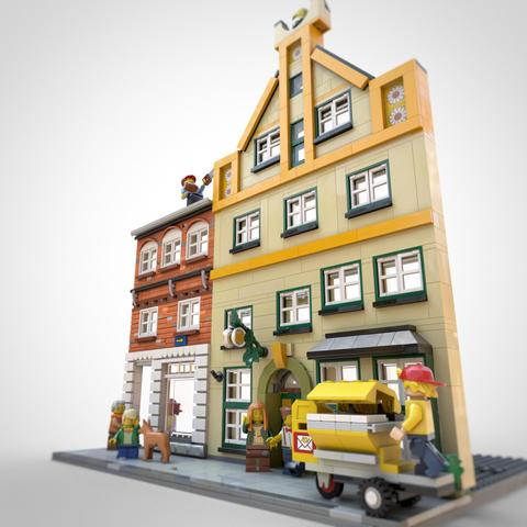 Custom Lego model of buildings in Lüneburg, Germany, by Benjamin Albrecht from https://albrick.de
