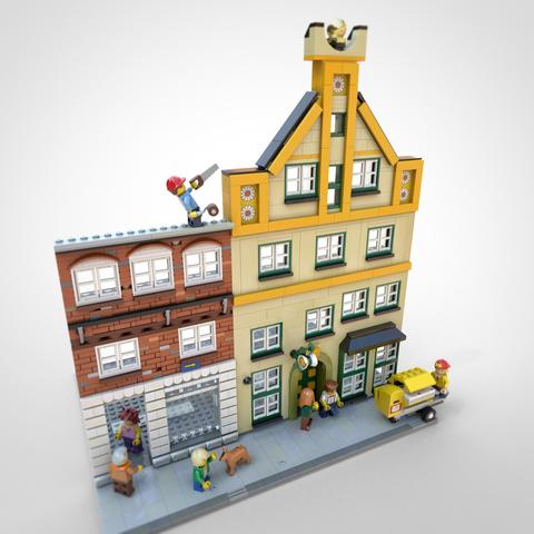 Custom Lego model of buildings in Lüneburg, Germany, by Benjamin Albrecht from https://albrick.de
