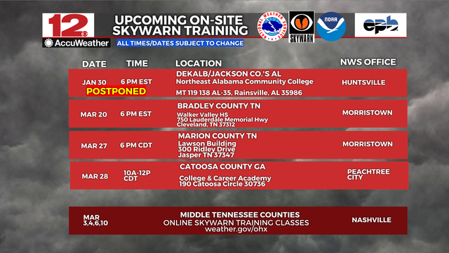 #WhatNOAADoes -- Numerous #Skywarn meetings scheduled over the next few weeks both on site and online depending on your location in the @WDEFNews12 viewing area. Please consider becoming a #stormspotter to help keep your community safe. 