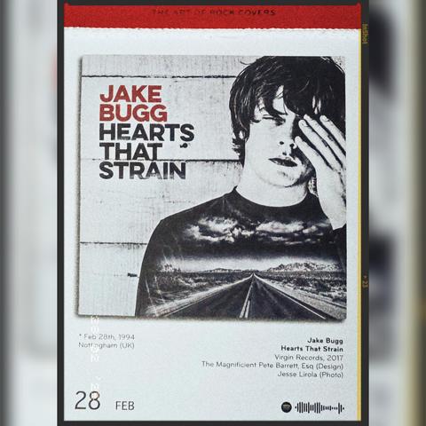 Abreißtageskalender mit dem Kalenderblatt des Vinyl-Covers der LP "Hearts That Strain" (2017) von Jake Bugg