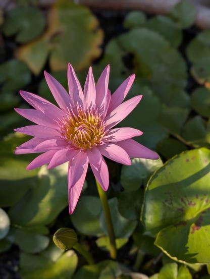 Une fleur de lotus rose avec le coeur orange