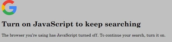 Google search blocks non-javascript