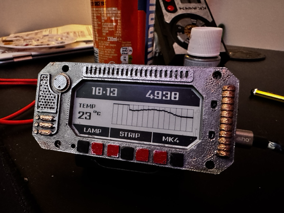 An eink display wrapped up in a 3d printed sci-fi case that can control my smart home 