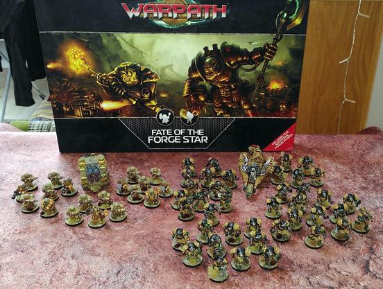 Finished content of the Warpath Starter Set - Forge Fathers vs Marauders