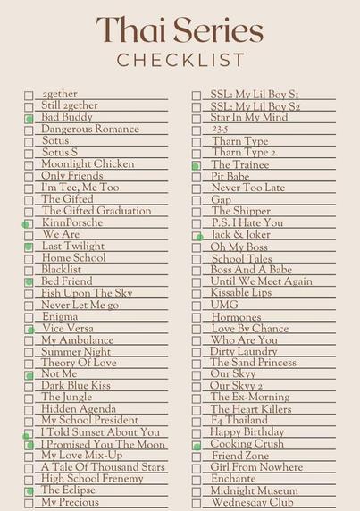 Liste de séries thaïlandaises