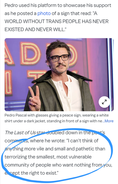 “I can't think of anything more vile and small and pathetic than terrorizing the smallest, most vulnerable community of people who want nothing from you, except the right to exist."