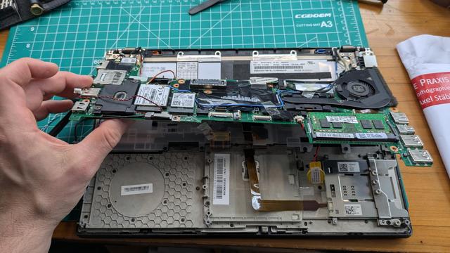 Removing the mainboard.