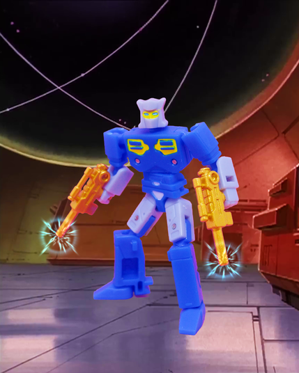 G1 Eject in robot mode and wielding his two electric overload rifles