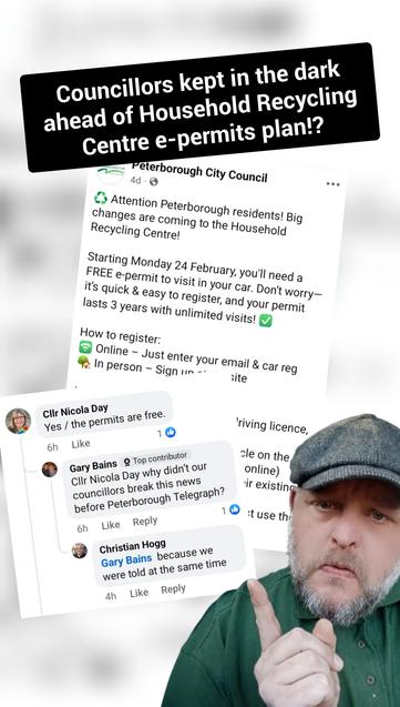 Councillors kept in the dark ahead of Household Recycling Centre e-permits plan!?
