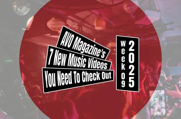 Music Video Roundup logo on top of a design with the red dot (inspired by the Japanese flag) and a concert photo taken by Francisca Hagen (at the Haru Nemuri show at V11 in Rotterdam). We have arrived at week 9 of 2025.