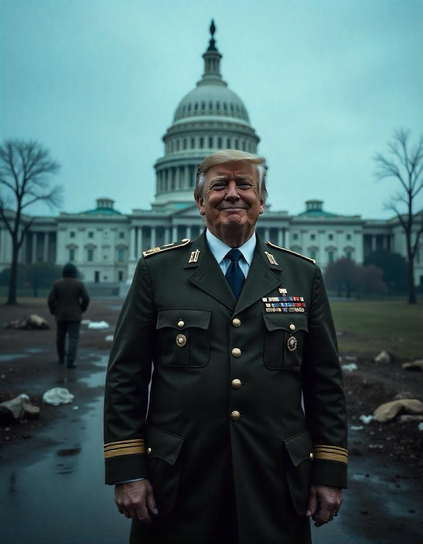 Dimitrij Trump standing proud in front of the White House -”I did this”.