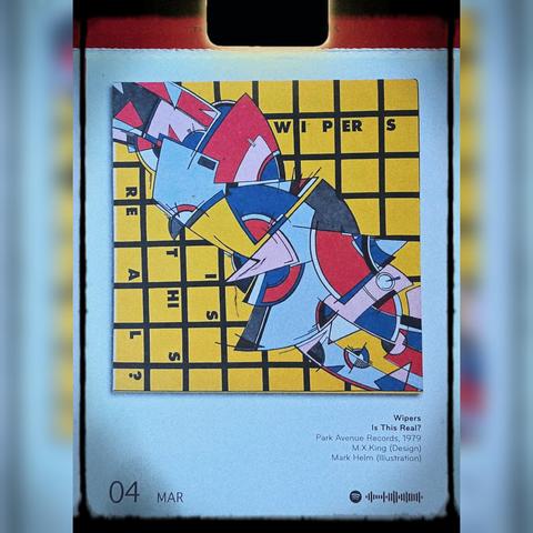 Abreißtageskalender mit dem Kalenderblatt des Vinyl-Covers der LP "Is This Real?" (1980) von The Wipers