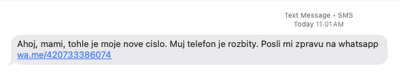 Phishingová zpráva