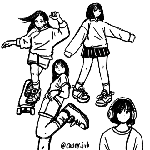 Practice sketches from photo references.