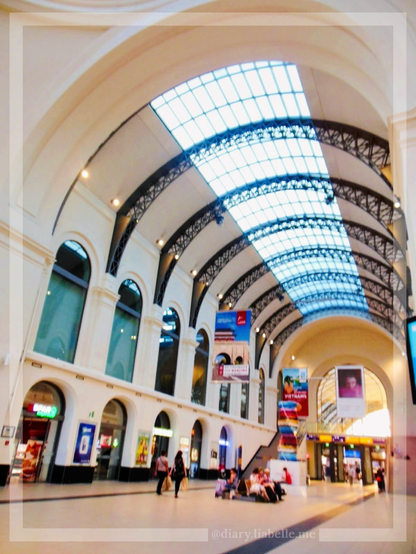 Marvelous high ceiling of Dresden Central Station Germany