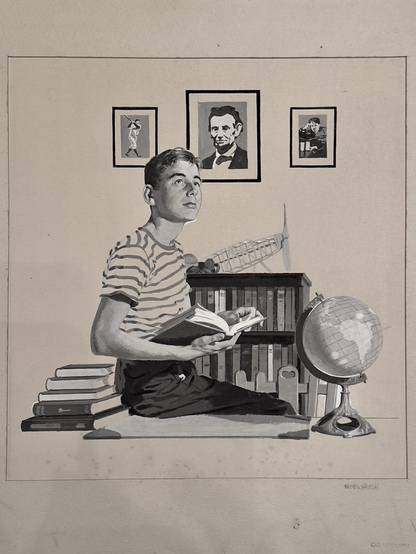 Tempera painting illustration for magazine