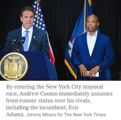 Andrew Cuomo and Eric Adams, looking like two normal dudes 