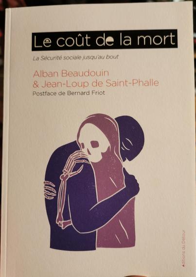 Le coût de la mort, la sécurité sociale jusqu'au bout. Couverture de u livre, une ombre enlace la mort