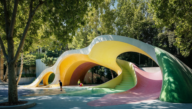 Children's play areas: imagination, movement and nature
Soft colours, corridors, corners, slopes, ramps... dynamic shapes that invite exploration and sensory development.