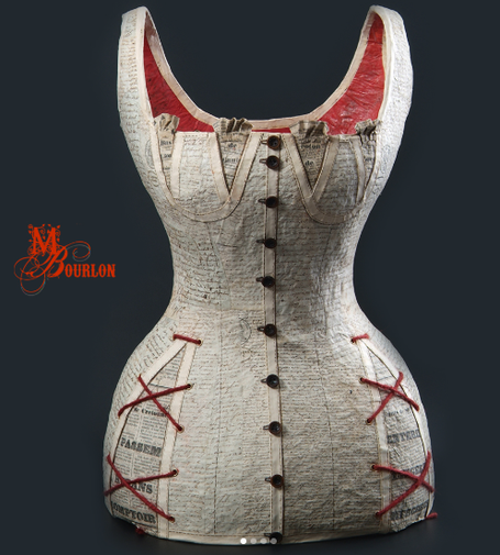 Papier mâché , corset en papier mâché, sculpture en papier mâché , art, Mélanie Bourlon
