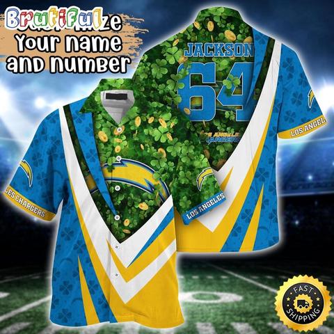 Customized NFL Los Angeles Chargers Hawaii Shirt St Patricks Day Aloha Shirt